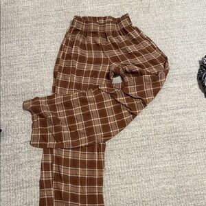 La Hearts Brown Plaid Lounge Pants